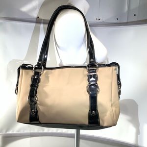 Franco Sarto Khaki Tan Nylon/Canvas Bag